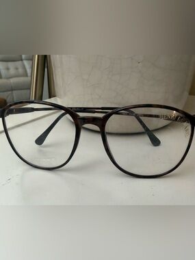 Vintage Henri De Paris Carbon Tortoise Eyeglass Frames Rare Japan Oval New 54-18